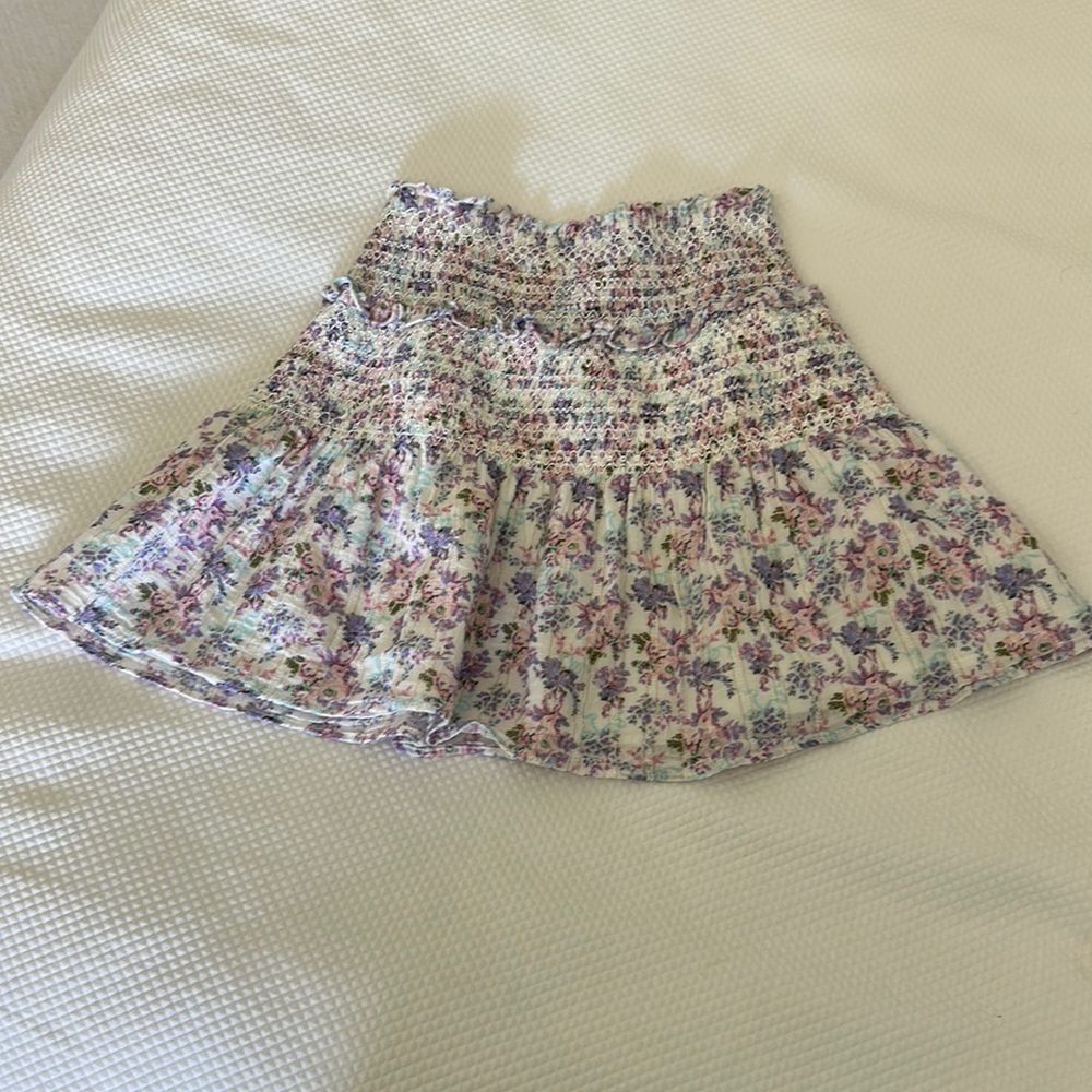 LoveShackFancy Camilla Skirt Size XS Worn Once in Positano Blue